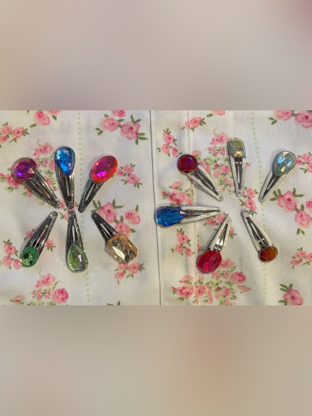 2 Gems Hair Clips Set (handmade)